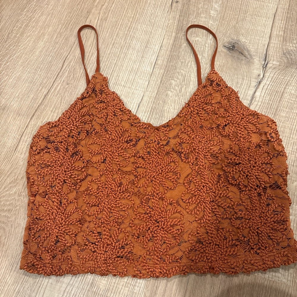 Zara Rust Lace Camisole Top